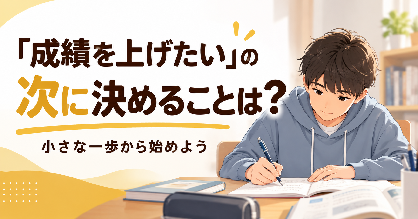「成績を上げたい」の次に決めることは?― 小さな一歩から始めよう ―