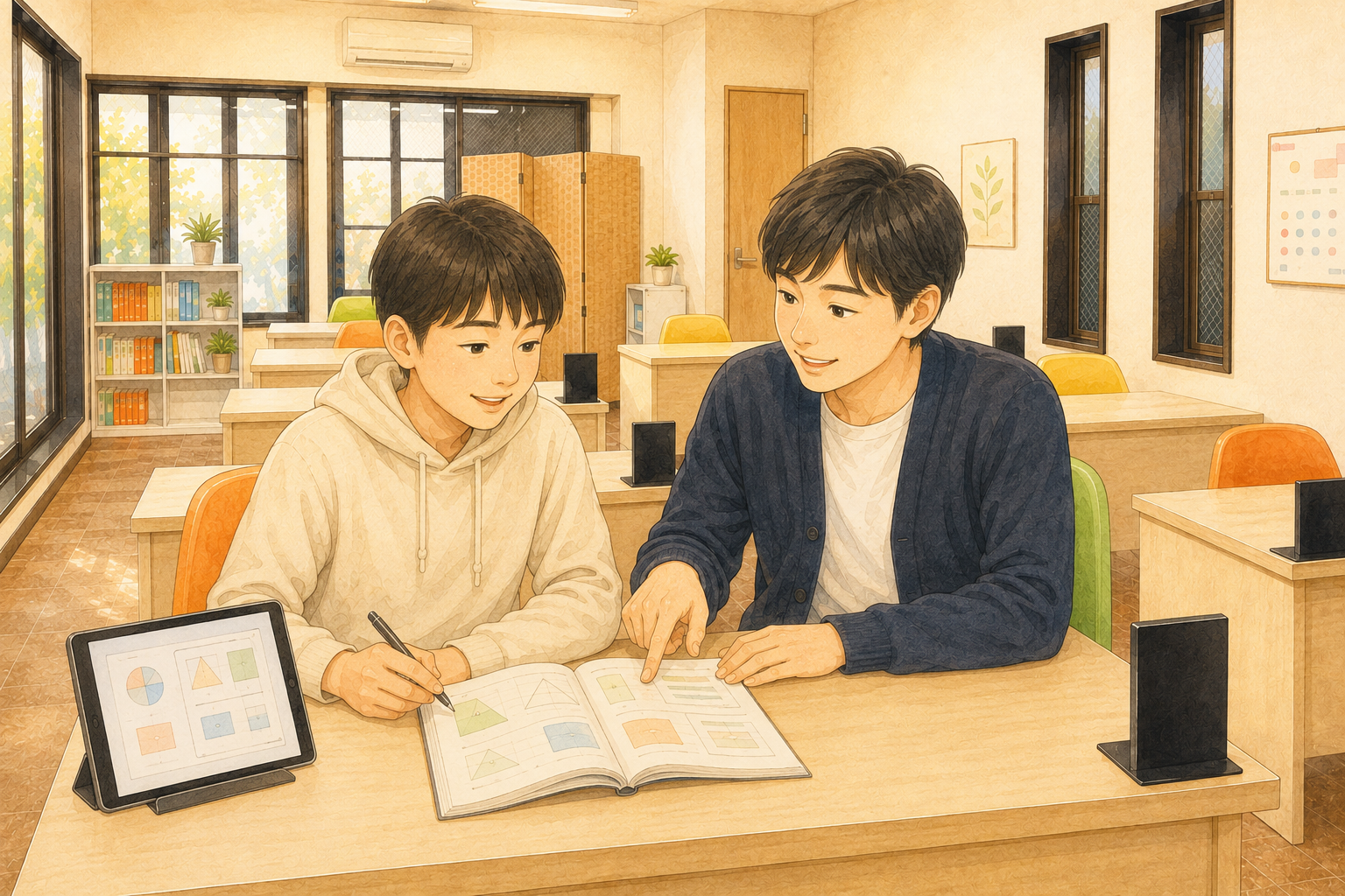 映像授業と講師による個別サポート