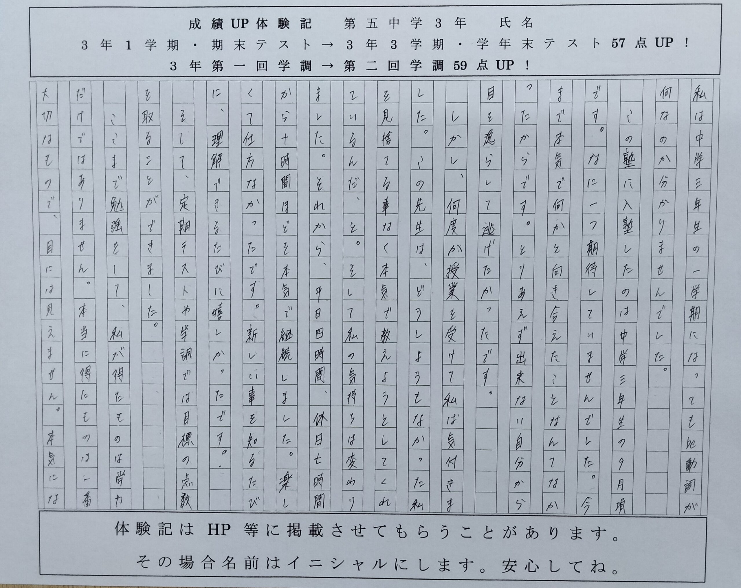 💯私を変えてくれてありがとうございました。大人になっても絶対に忘れません。